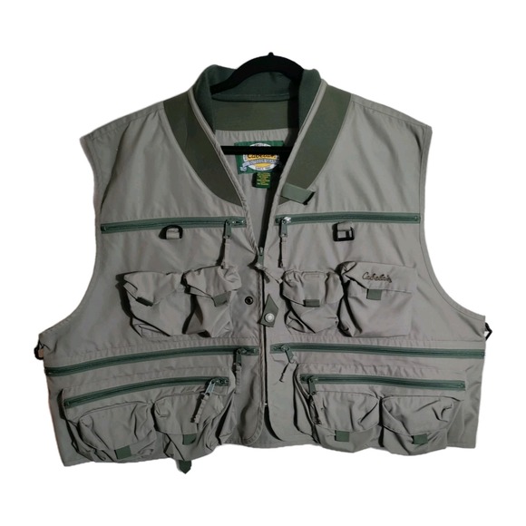Cabelas Green Fishing Vest Mens 2XL - Picture 1 of 7